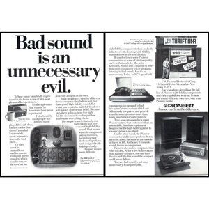 1976 Pioneer Hi Fi Component Stereo System 2 Page Vintage Print Ad Wall Art
